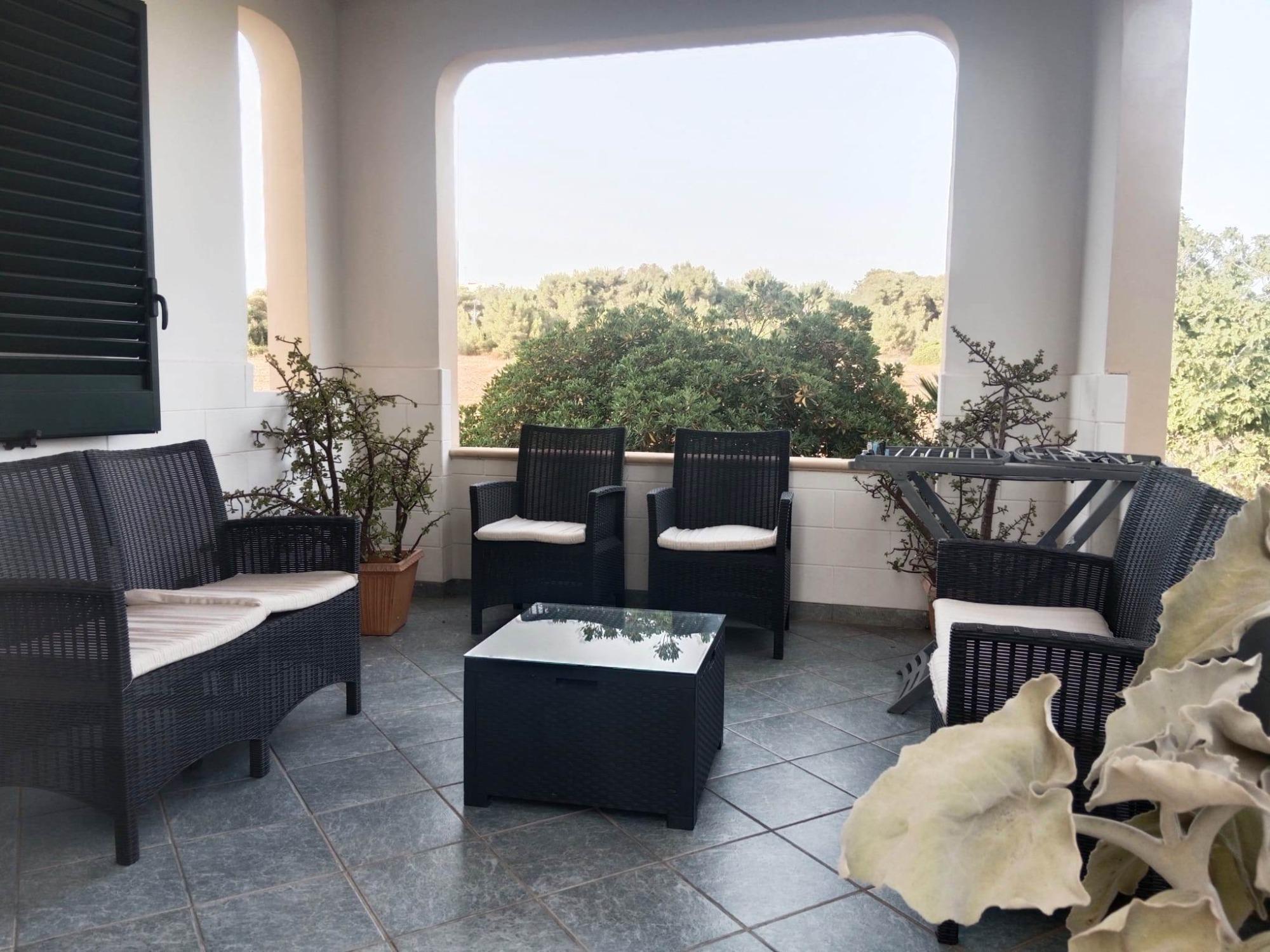 Veranda privata con salottino con accesso indipendente