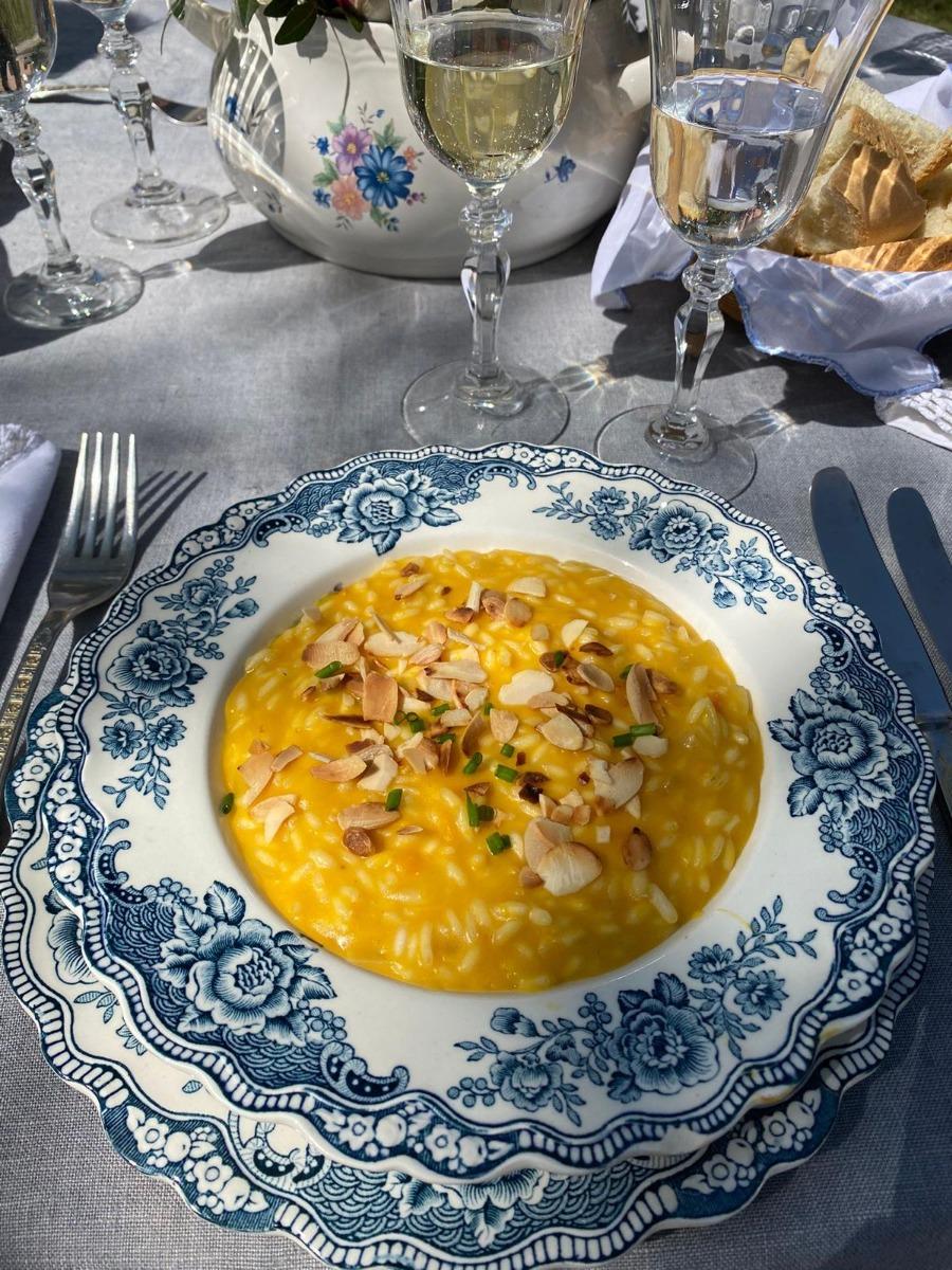 Risotto alla zucca con granella di mandorle