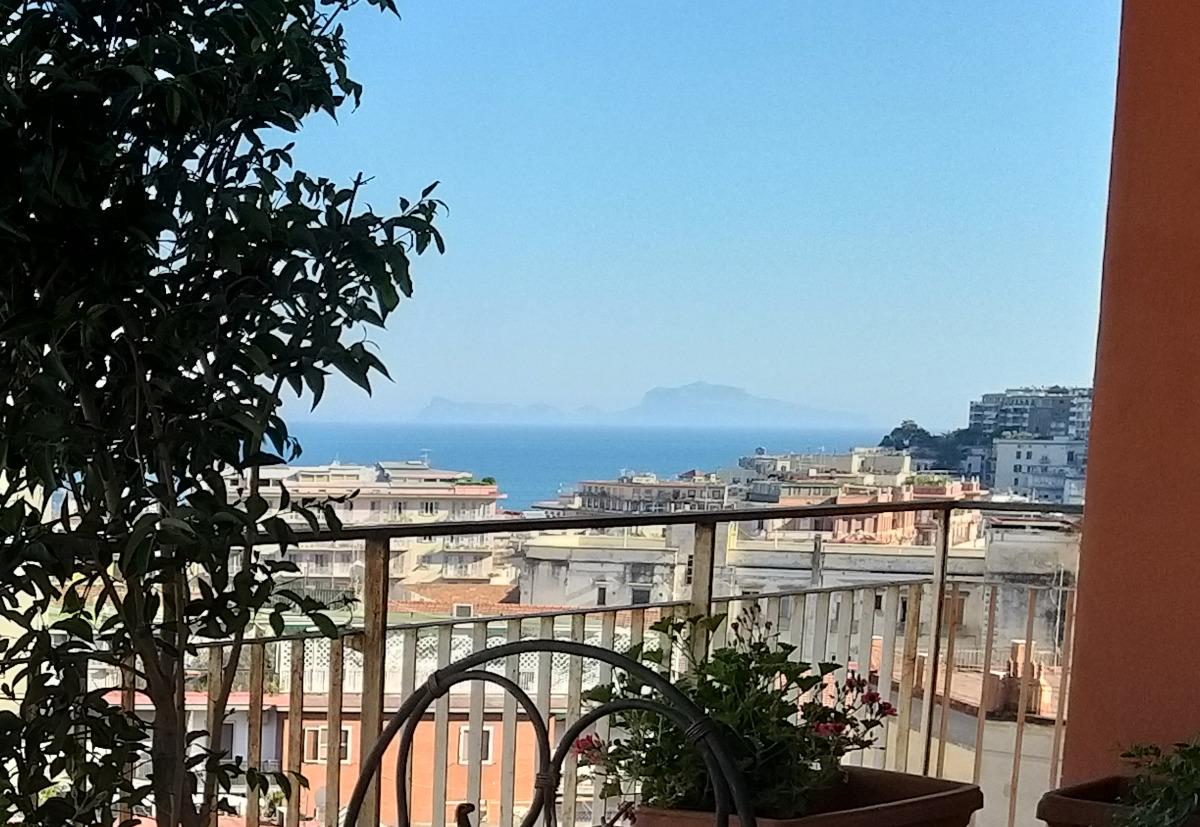 View of Capri from the breakfast balcony