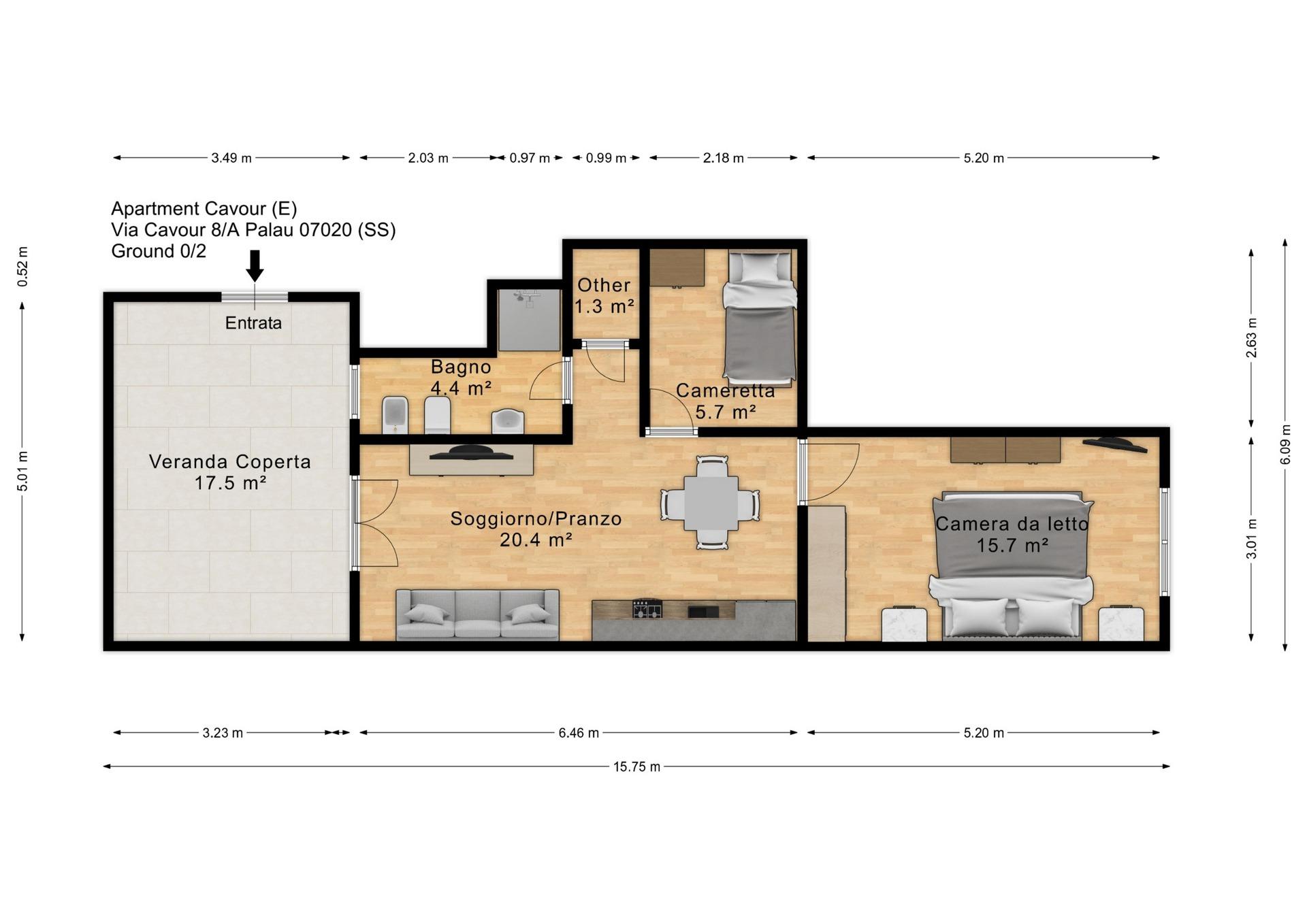 Planimetria Appartamento E Via Cavour