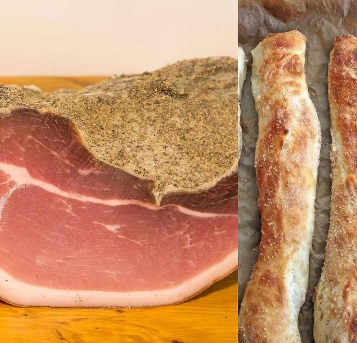 Prosciutto del nostro piccolo laboratorio ...e pane fatto in casa. E' possibile defustare e acquistare i prodotti nella nostra azienda