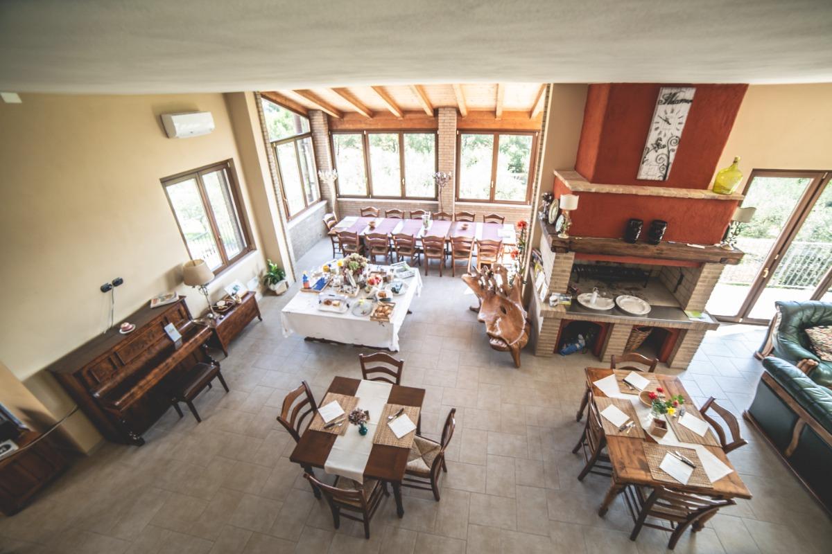 Vista panoramica sala colazione