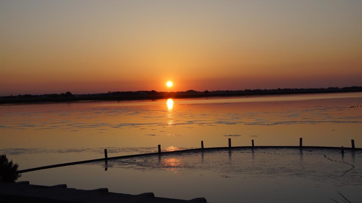 Saline di Cervia al tramonto.