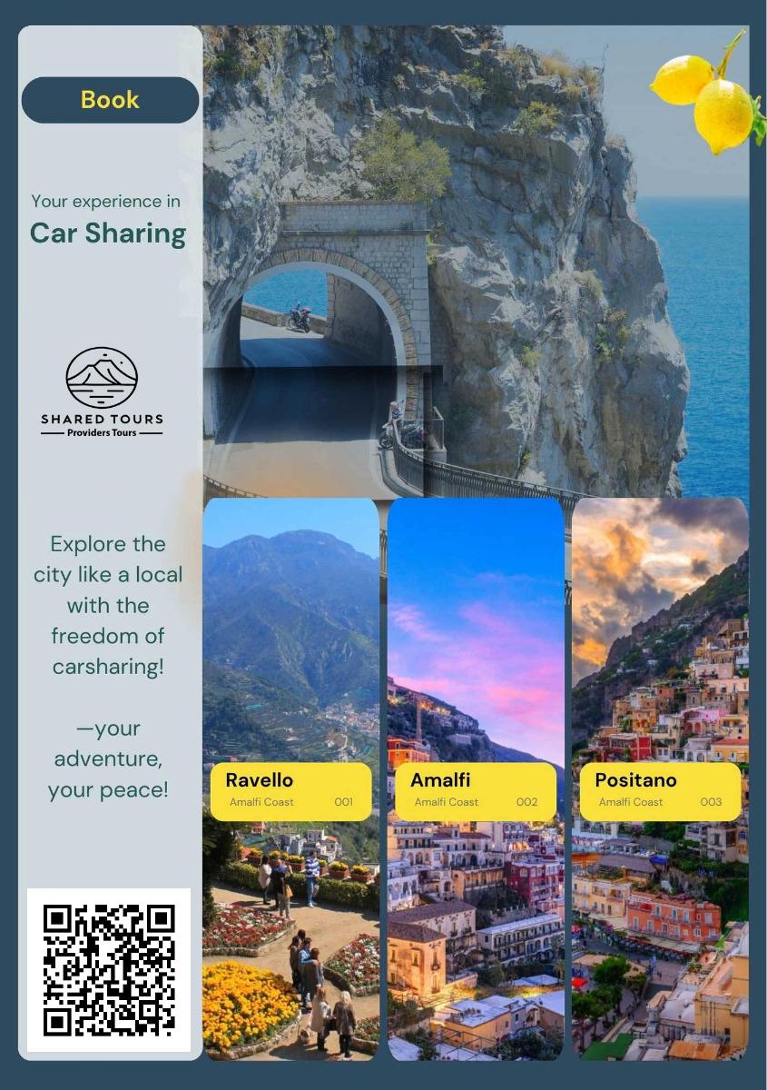 inquadra il qr code e scegli il tour da fare in condivisione su un minivan