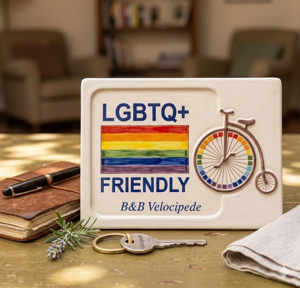 Cartello LGBTQ+ Friendly del B&B Velocipede