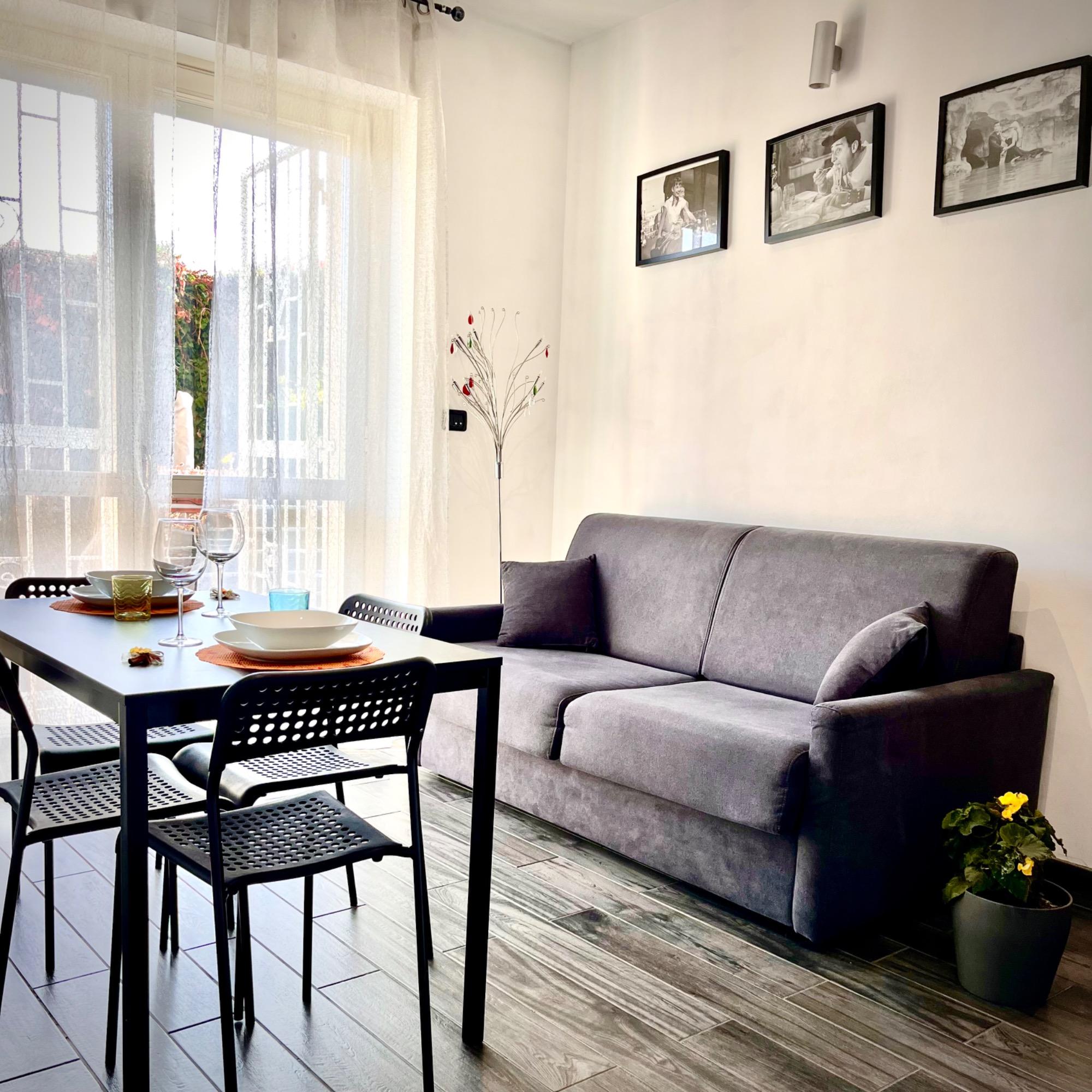 Appartamento con giardino divano letto matrimoniale