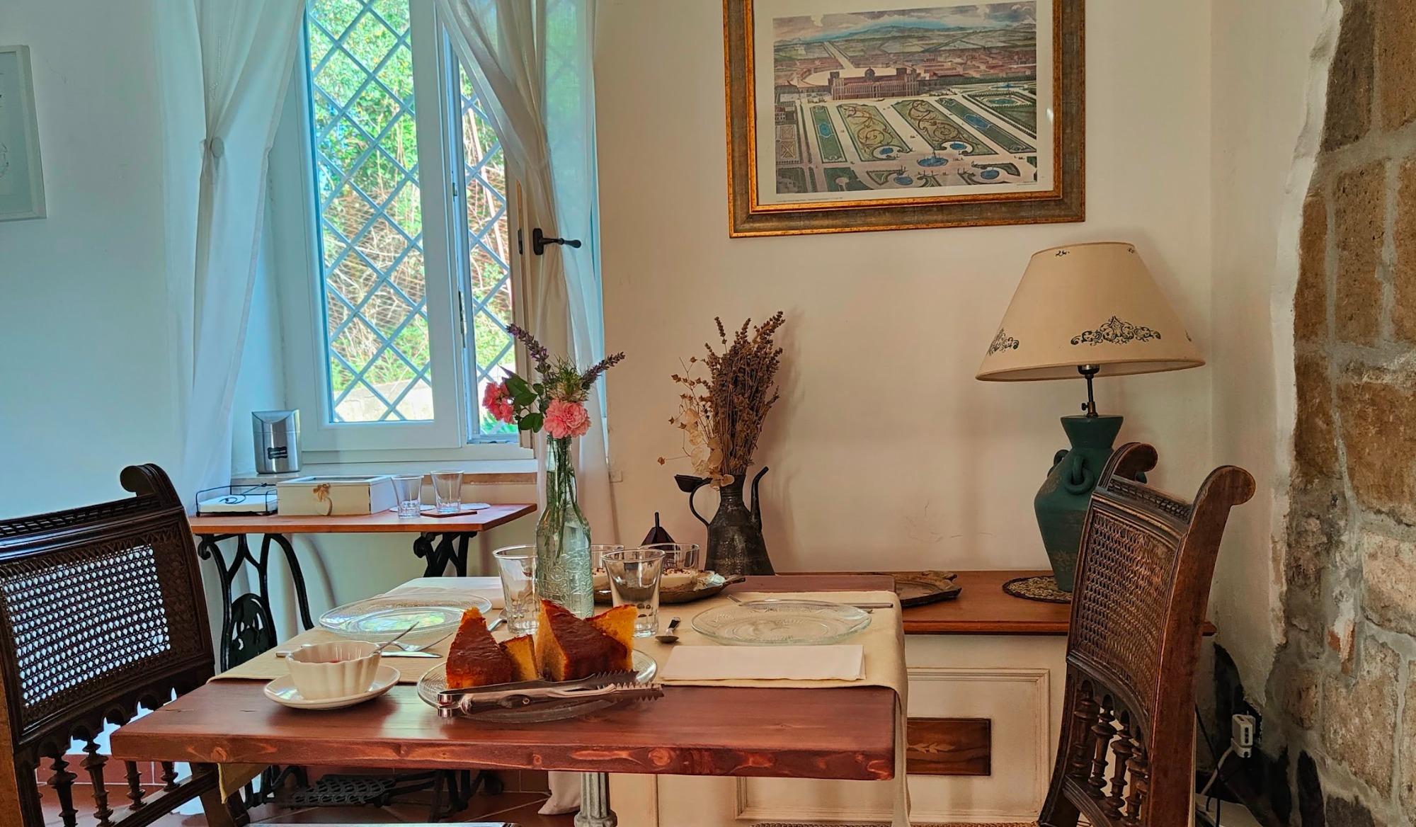 Details of the interior, the common room for breakfast and relax time