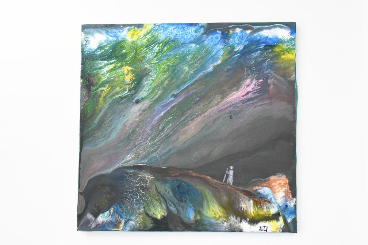 Artistic and particular painting, a unique piece of furniture