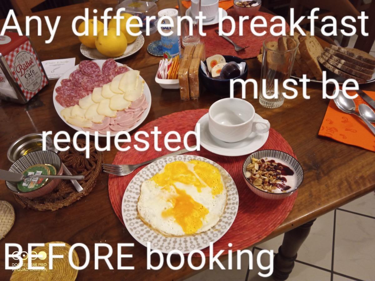 COLAZIONI SOSTITUTIVE: richiedete prima di prenotare, non tutto ci è possibile ( GRAZIE : )