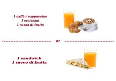 Scelta tra Colazione Italiana o Colazione Internazionale servita