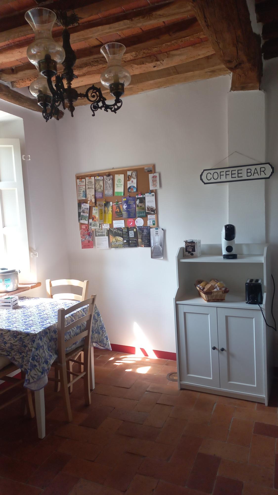 Area comune. Macchinetta del caffè e tostapane. Non ci sono fuochi per cucinare.