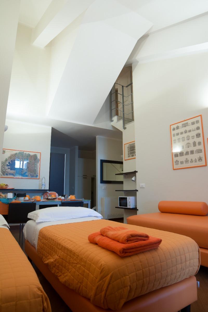 soggiorno con divani letto