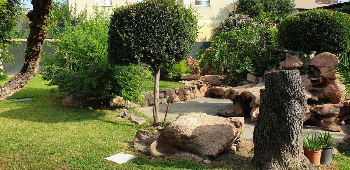 Garden - Green lawn, plants, and rocks