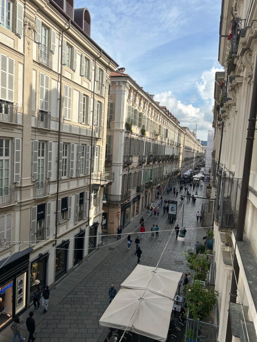 Via Giuseppe Garibaldi( via pedonale) all’estremità piazza Statuto ( stazione ferroviaria PORTA SUSA) e piazza Castello, Palazzo REALE ETC..