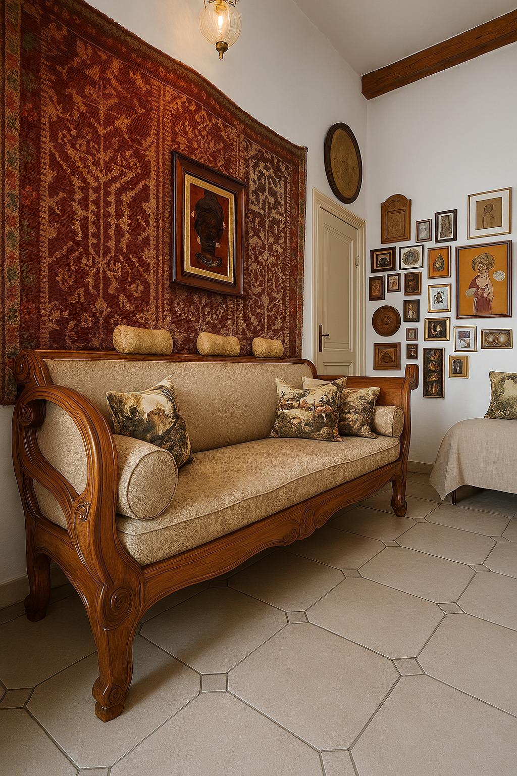 Divano trasformabile in letto singolo nel Soggiorno del B&B Fuori Dai Coppi Bologna