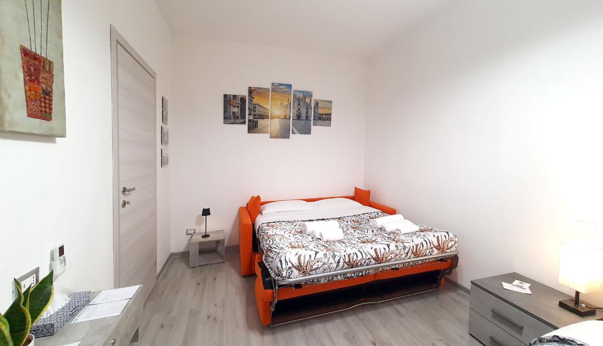 Divano letto matrimoniale aperto