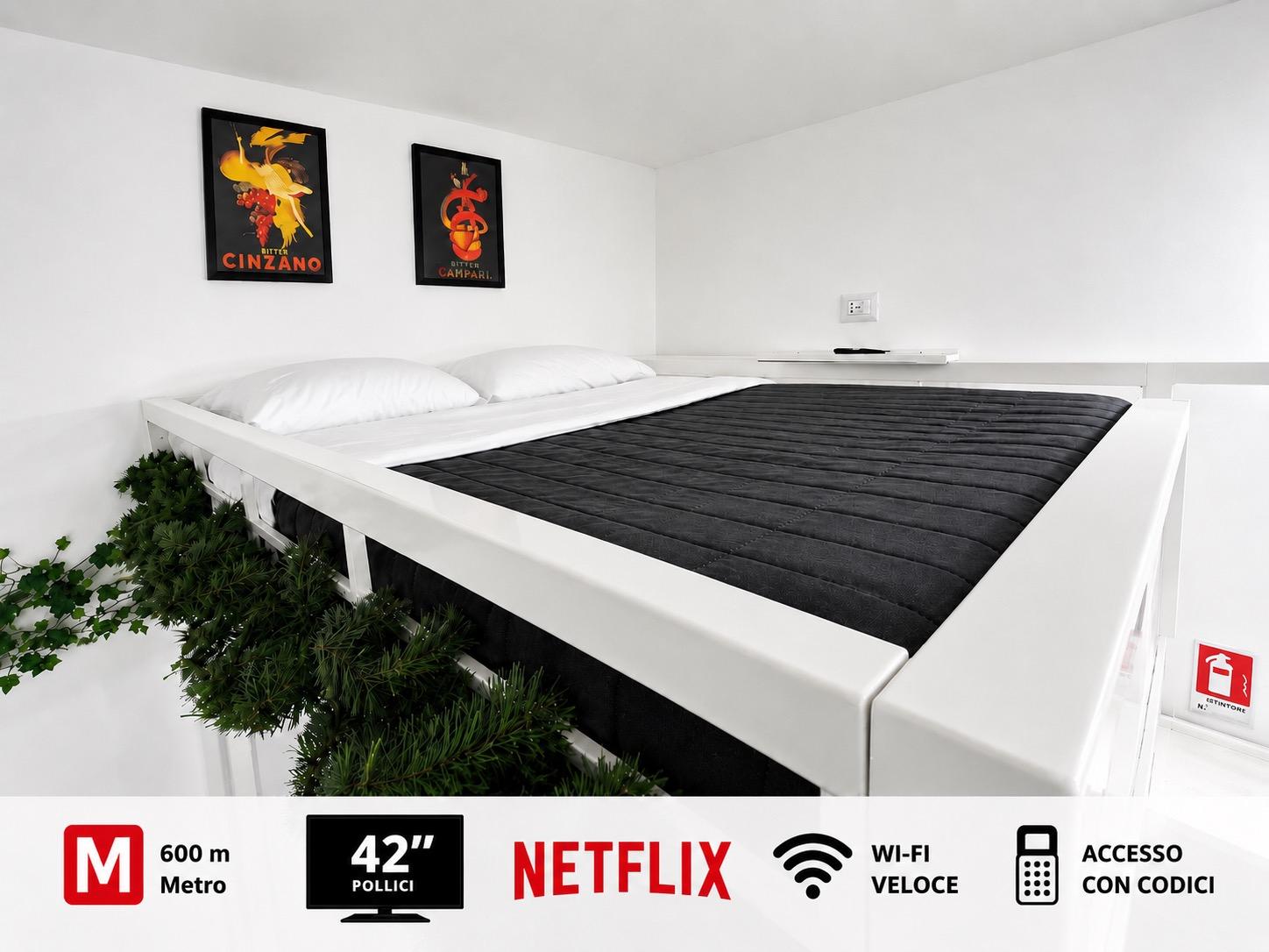 Deliziosa e originale zona notte con comodo letto matrimoniale, in cui riposarsi in totale serenità e privacy
