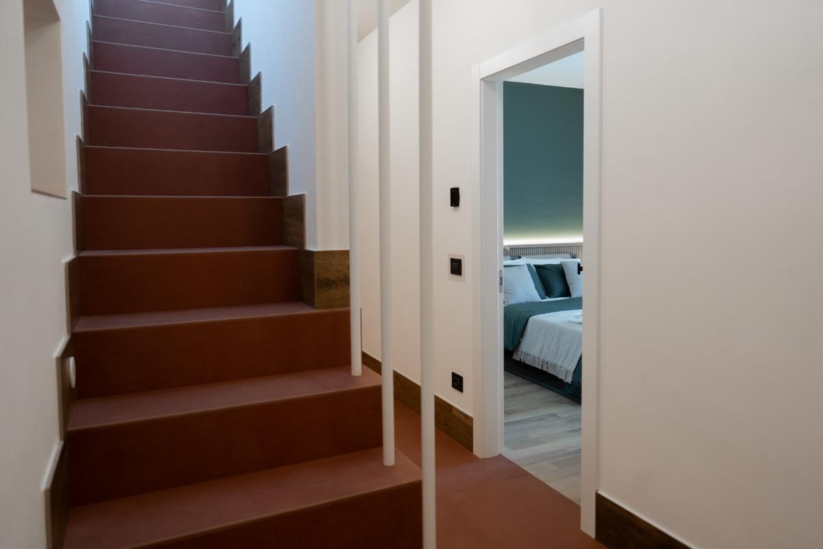 Stairs leading up to panoramic rooftop