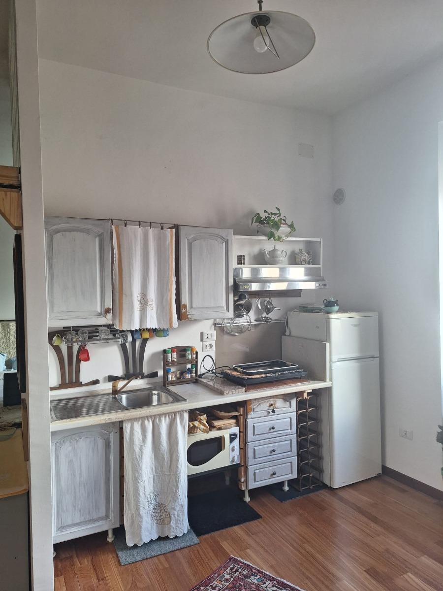 Angolo cottura dotato di frigo-freezer, piano cottura ad induzione, fornetto micronde, lavello
