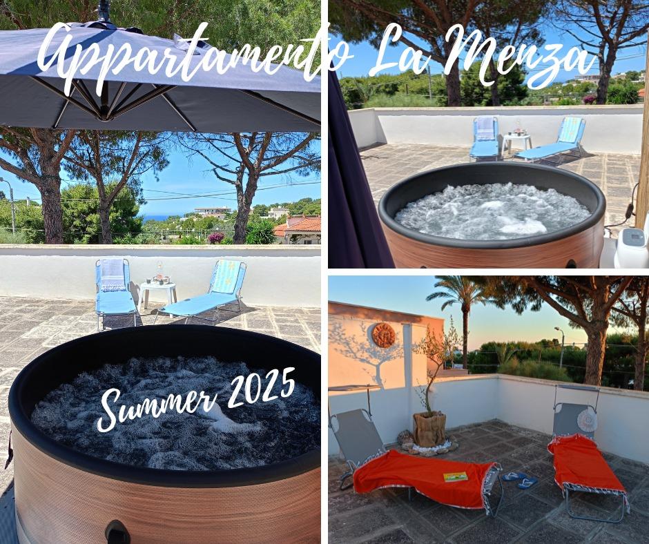 Dettaglio ingresso su giardino per l'appartamento piccolo LA MENZA