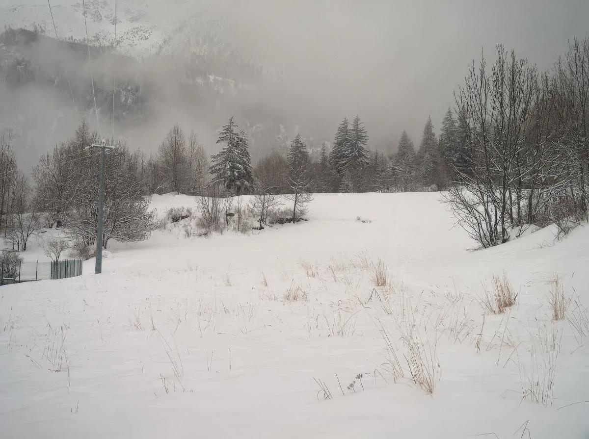 ski slope behind the house