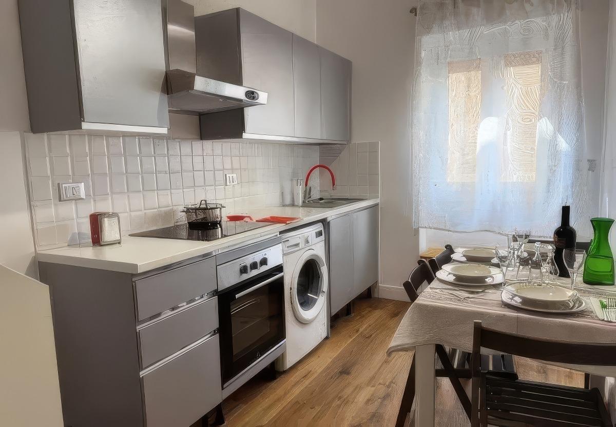 Fully equipped kitchen with dishwasher and washing machine