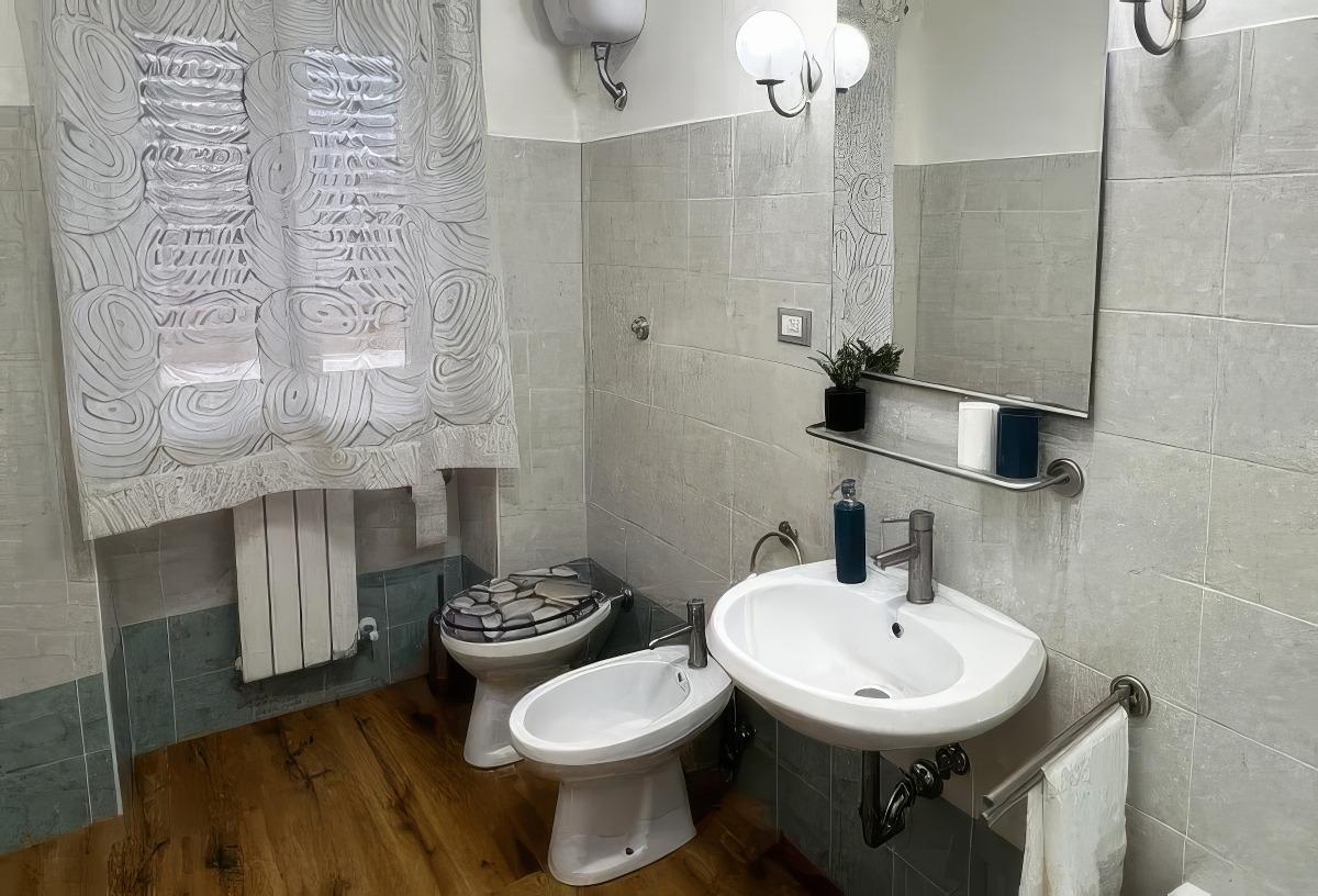 Bathroom with shower and bathtub