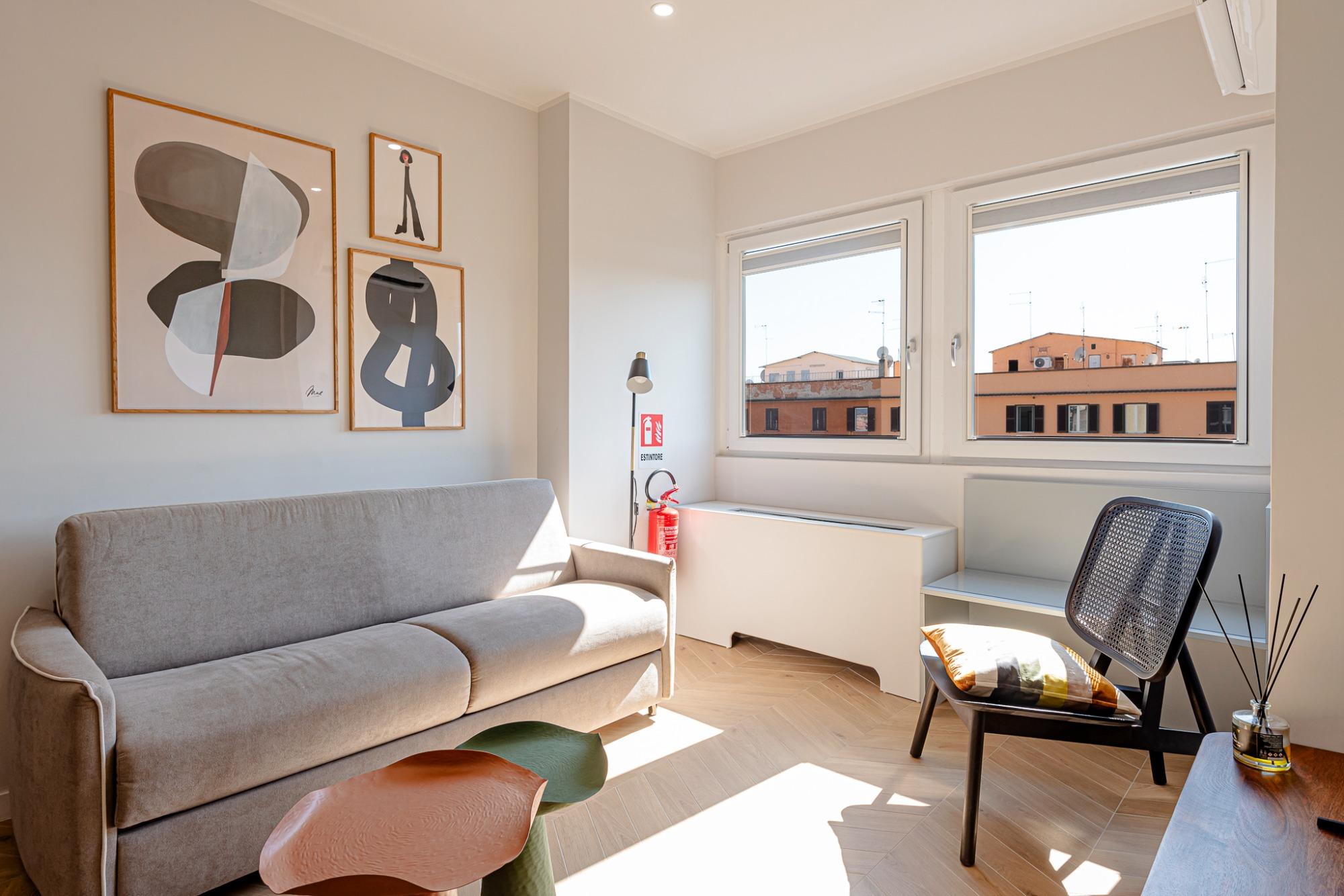 Soggiorno con divano letto