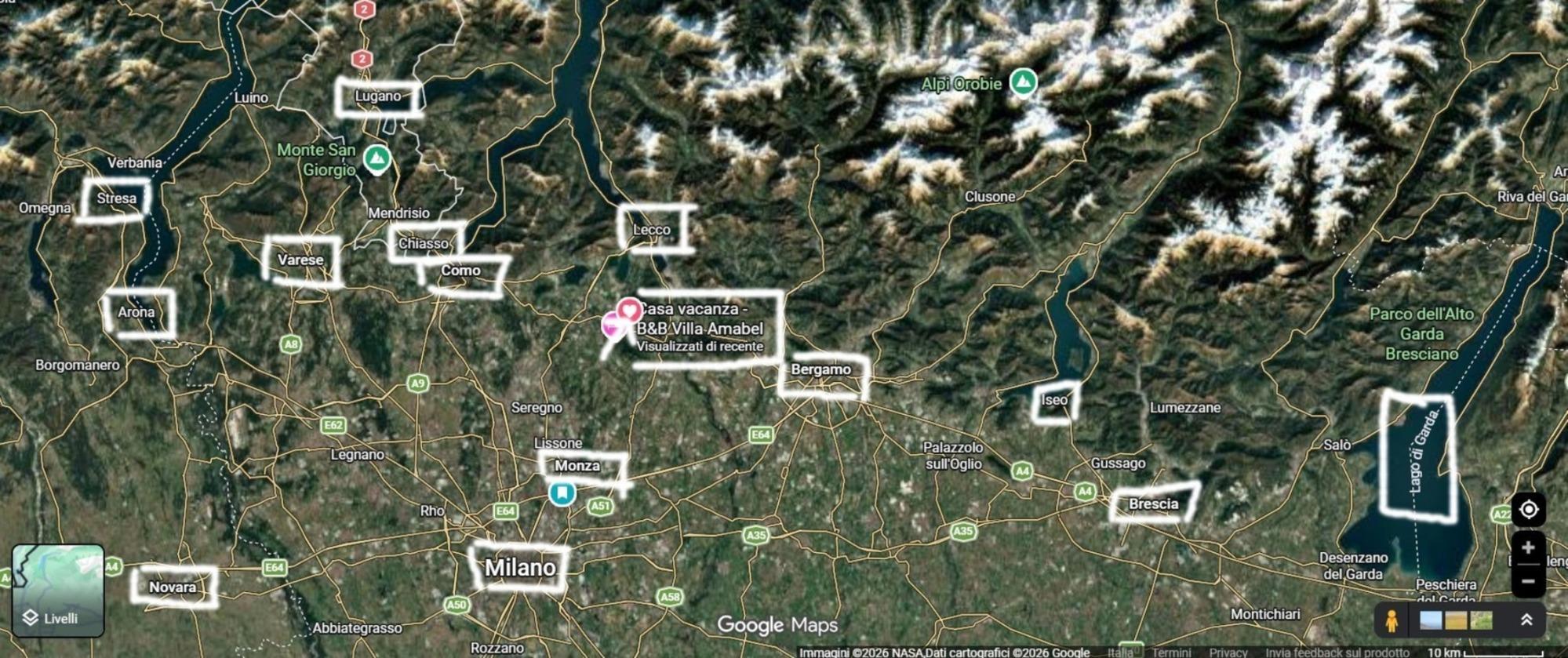 località facilmente raggiungibili in macchina. Lecco, Como, Monza, Milano, Bergamo .... .