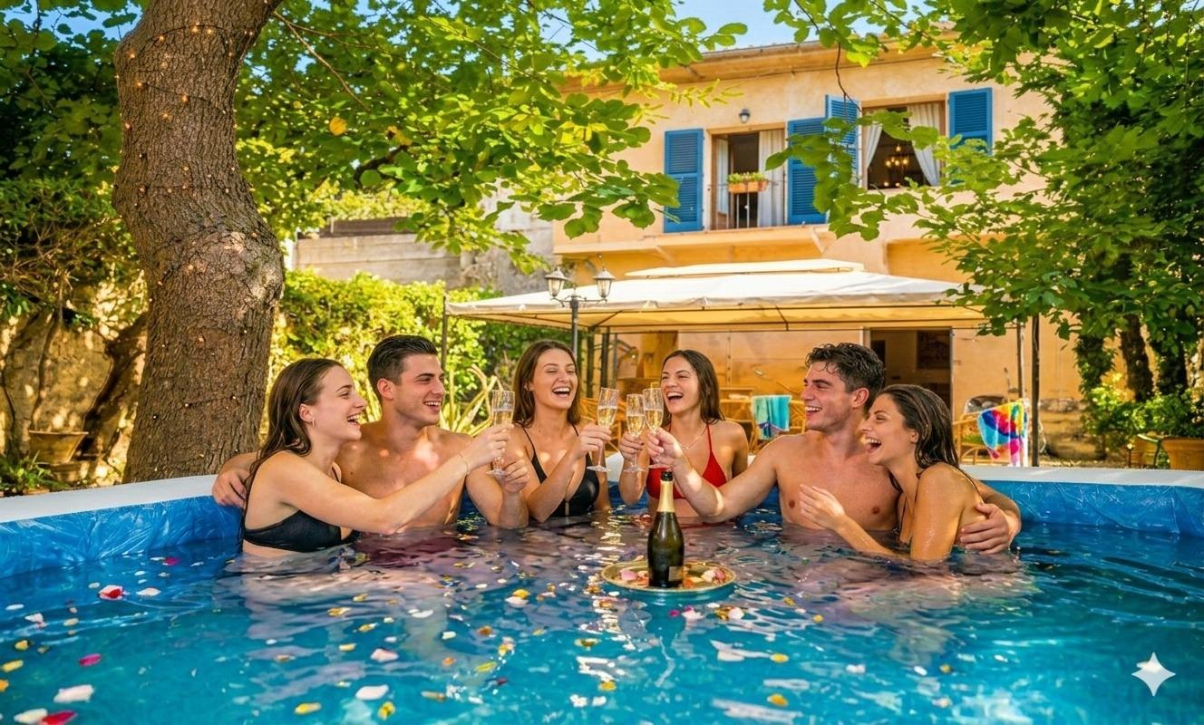 Piscina idromassaggio nel giardino privato interno