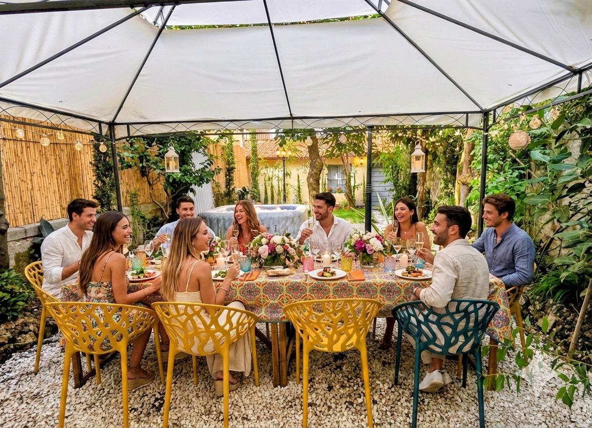 Gazebo nel giardino privato interno