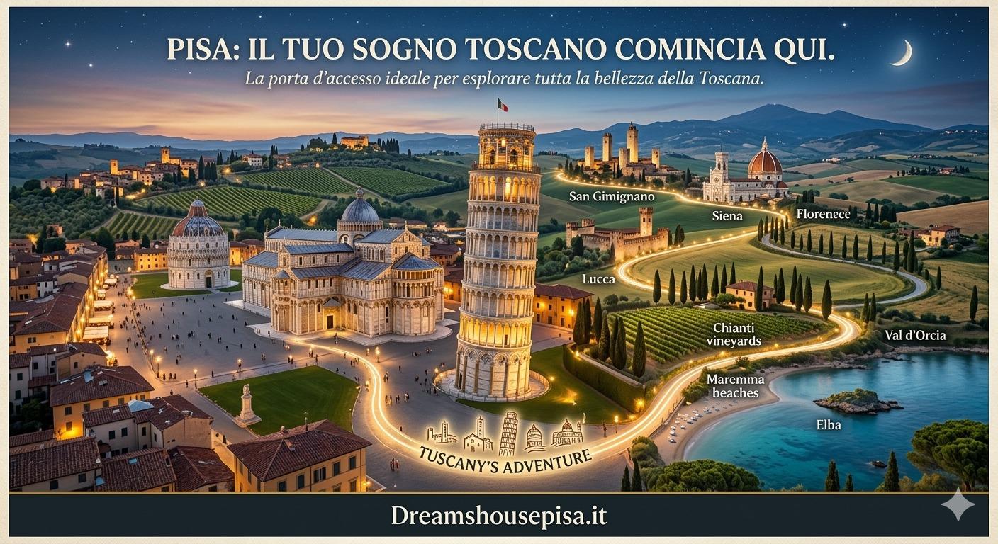 Pisa da qui puoi visitare comodamente tutta la Toscana