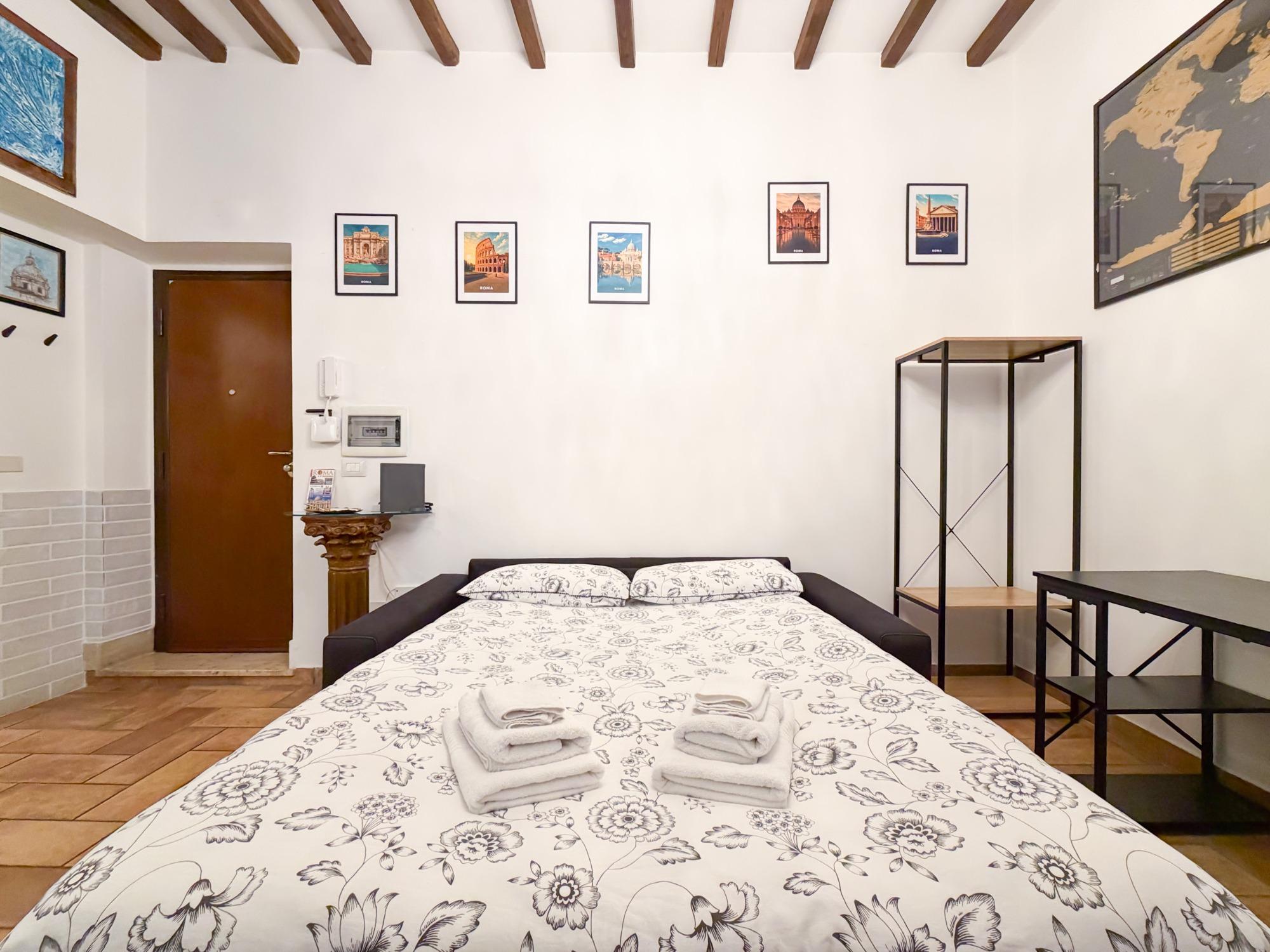 Soggiorno con divano letto matrimoniale