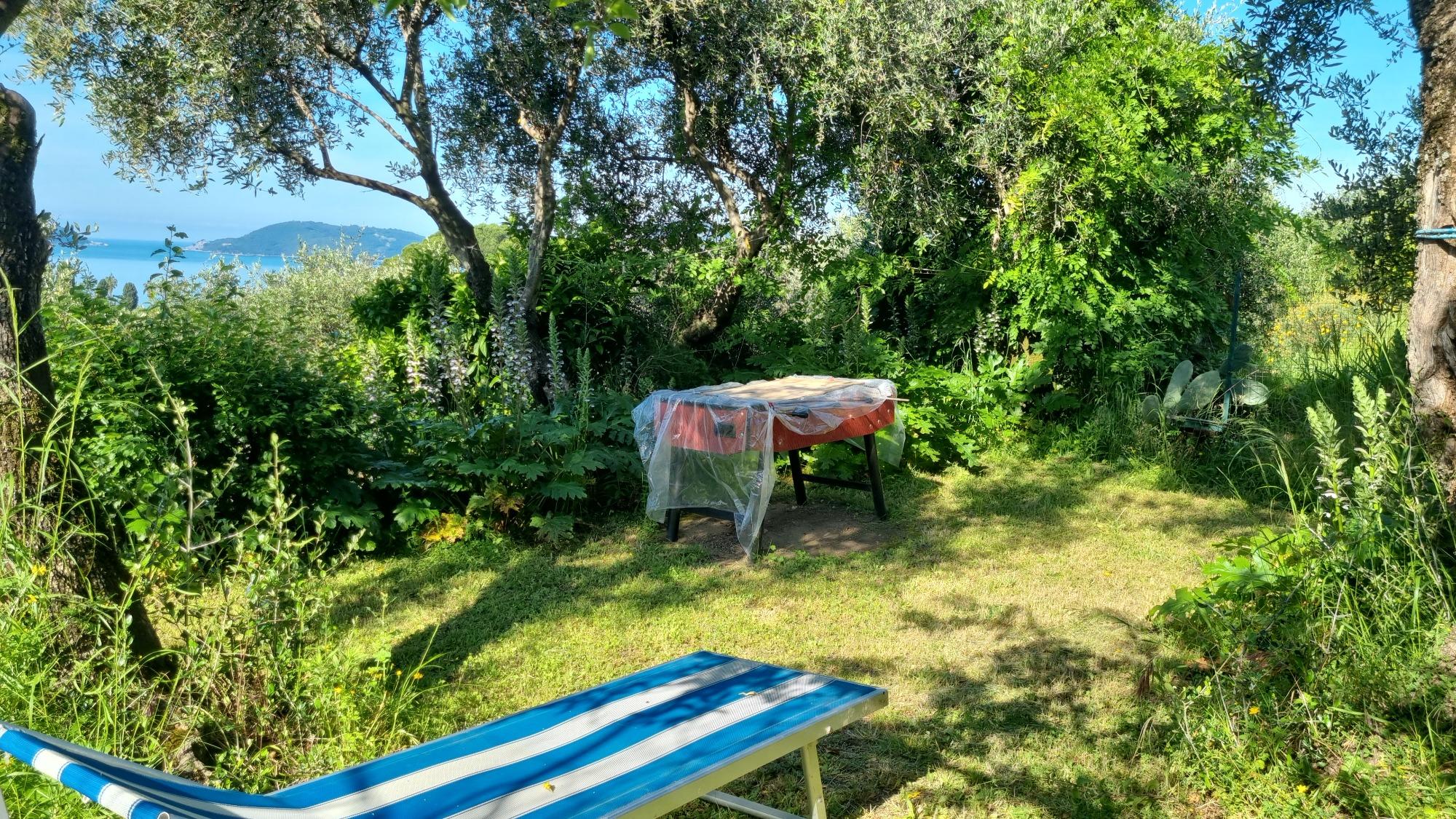 Giardino esterno con vista mare
