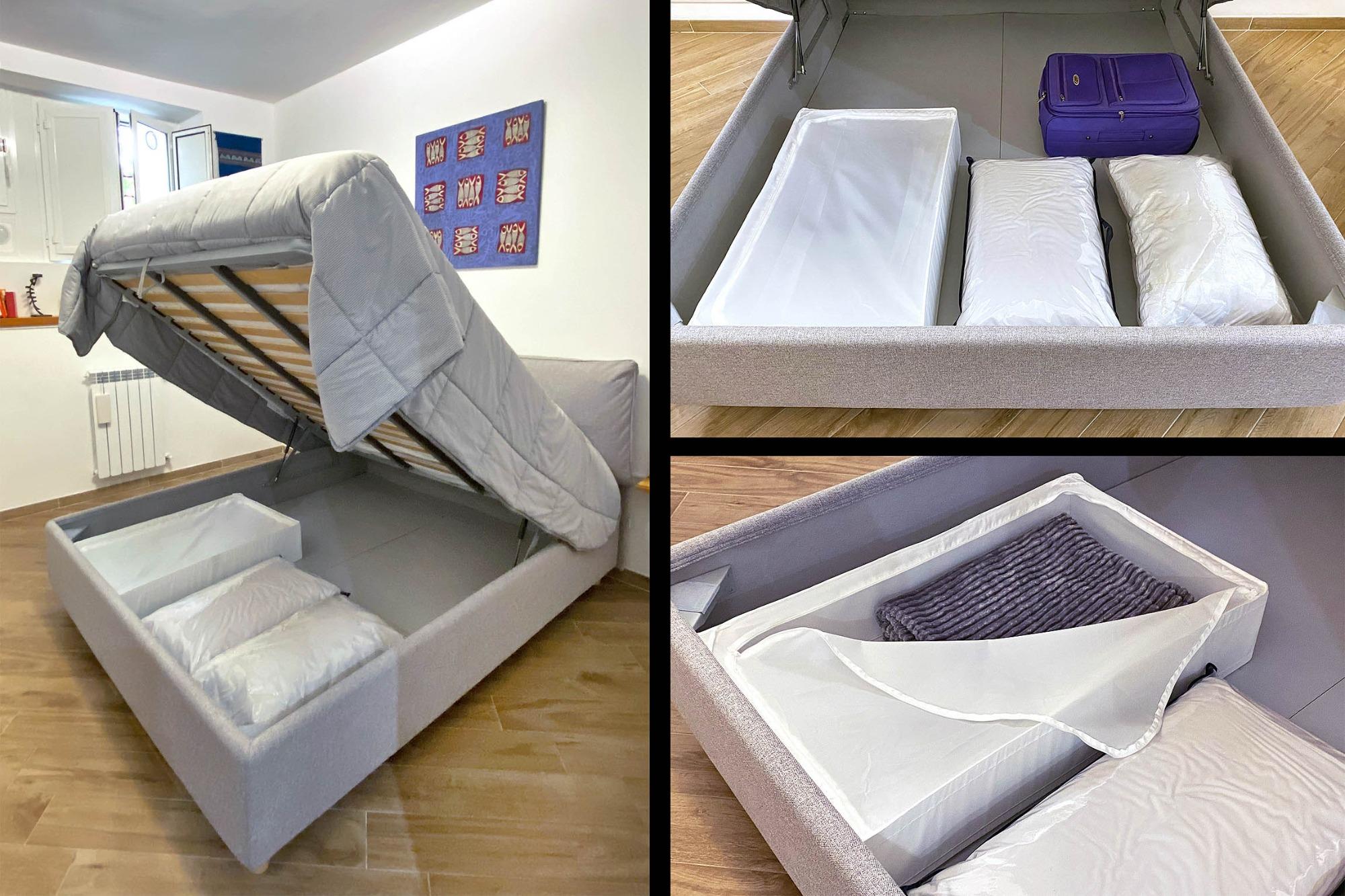 Interno letto con 2cuscini e coperta extra