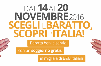 Torna la Settimana del Baratto, dal 14 al 20 novembre si viaggia gratis