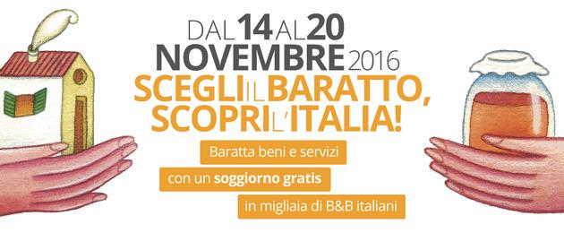 Torna la Settimana del Baratto, dal 14 al 20 novembre si viaggia gratis