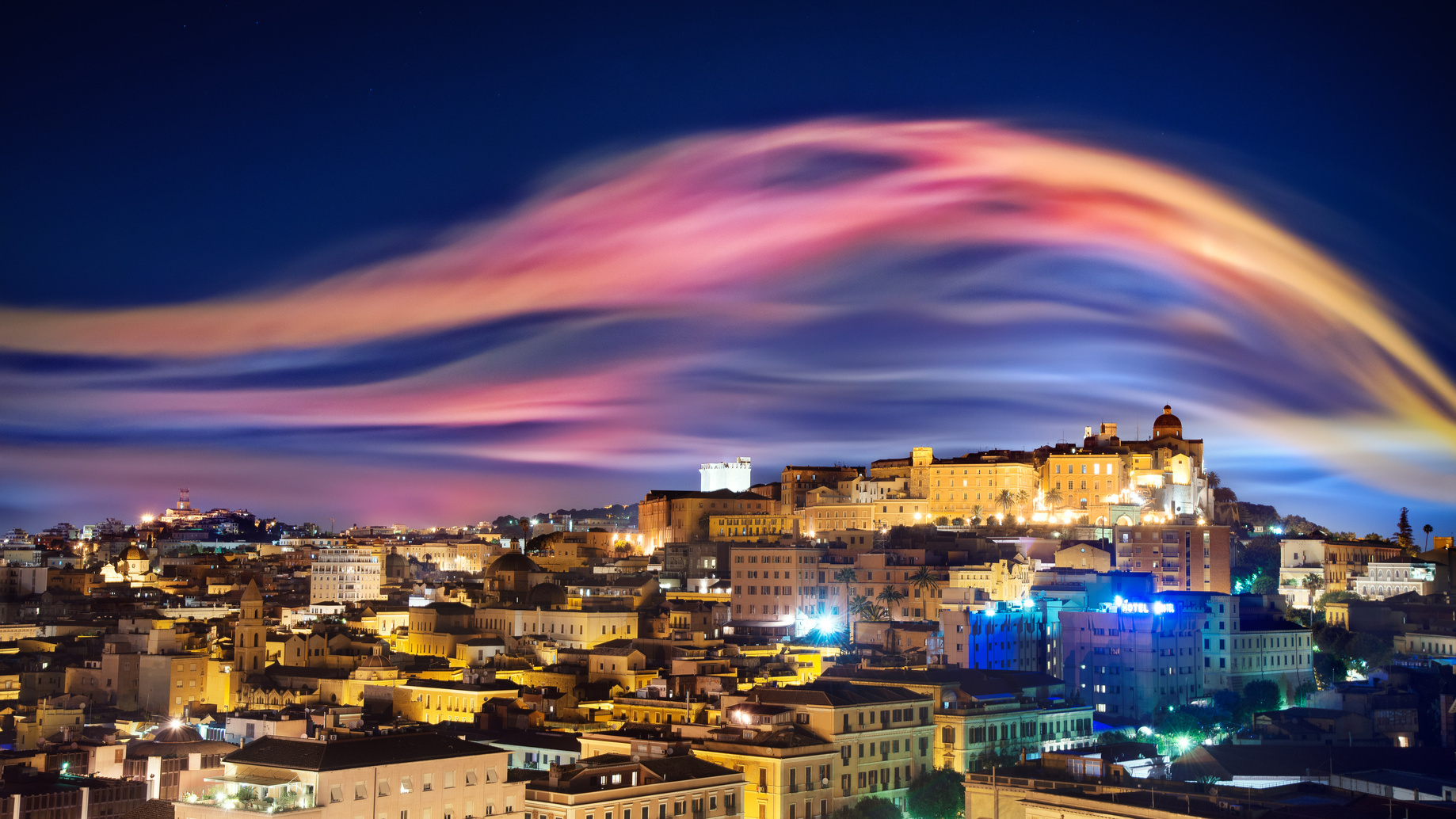 Cagliari - Panorama al tramonto - 